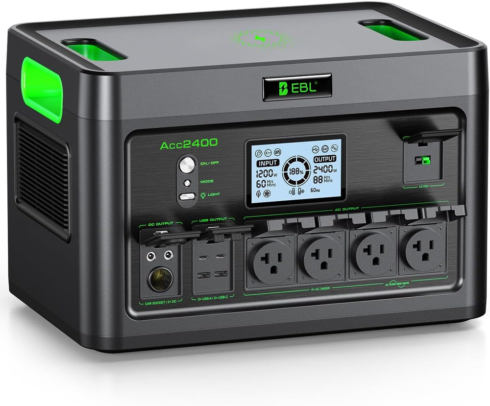 EBL 2400W Portable Power Station LiFePO4 Battery for Home Use