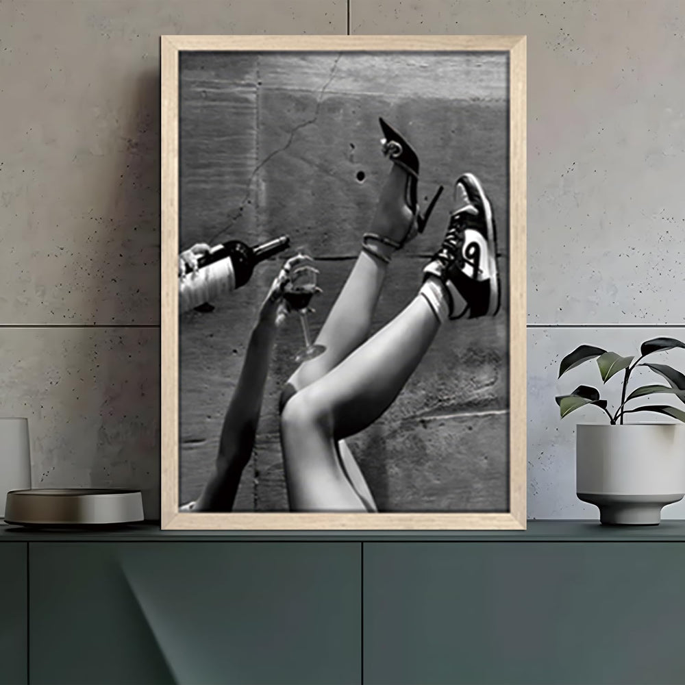 Trendy The New York Times Wall Art 12x16in Wood Framed, Black and White Elega...
