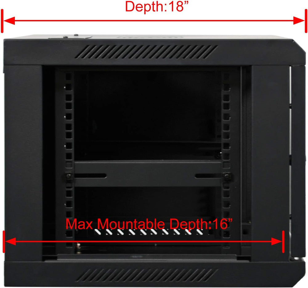 AEONS 6U Wall Mount Network Server Cabinet, 18" Depth, Pre-Assembled