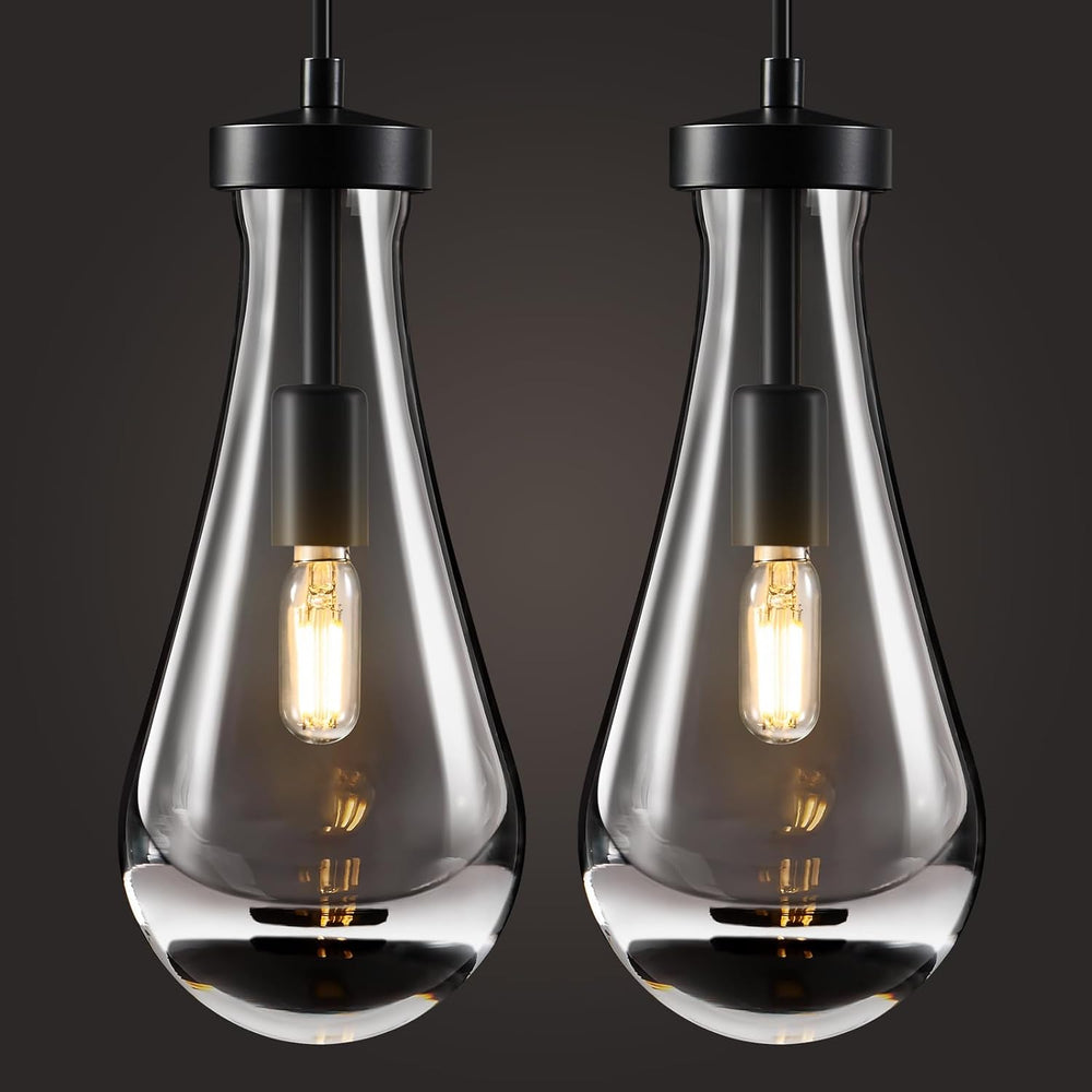 Set of 2 Raindrop Pendant Lights,Tear Drop Ceiling Pendants Light