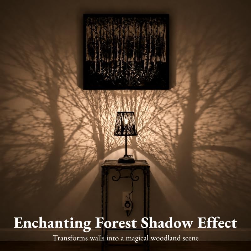 Touch Table Lamp, Tree Shadow Projection, 3-Level Dimmable Shadow Lamp