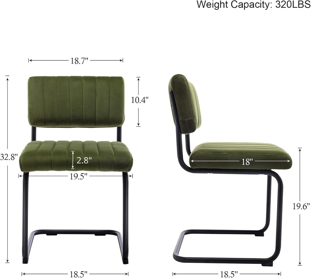 ONEVOG Mid Century Modern Dining Chairs Set of 4, Green Velvet Kitchen Chairs...
