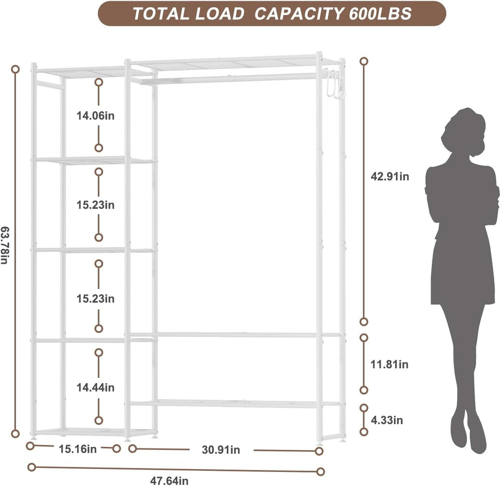 Neprock Clothing Racks for Hanging Clothes with Shelves, Portable Closet Syst...