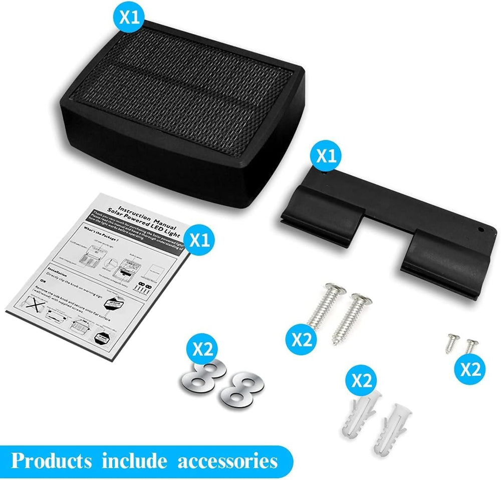 OOSSXX Solar Powerd Deck LED Solar Light Clip-On Yard Security, 2Pack