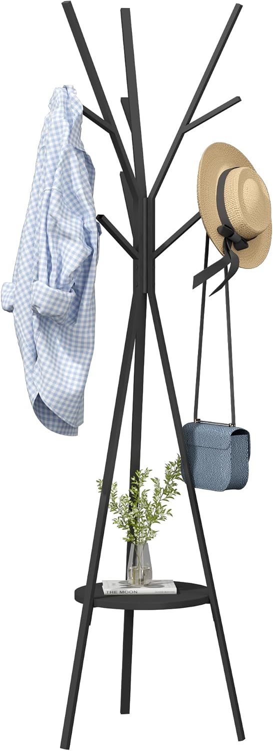 HOME BI Coat Rack Hat Stand Free Standing Display Hall Tree Metal Hat Hanger ...