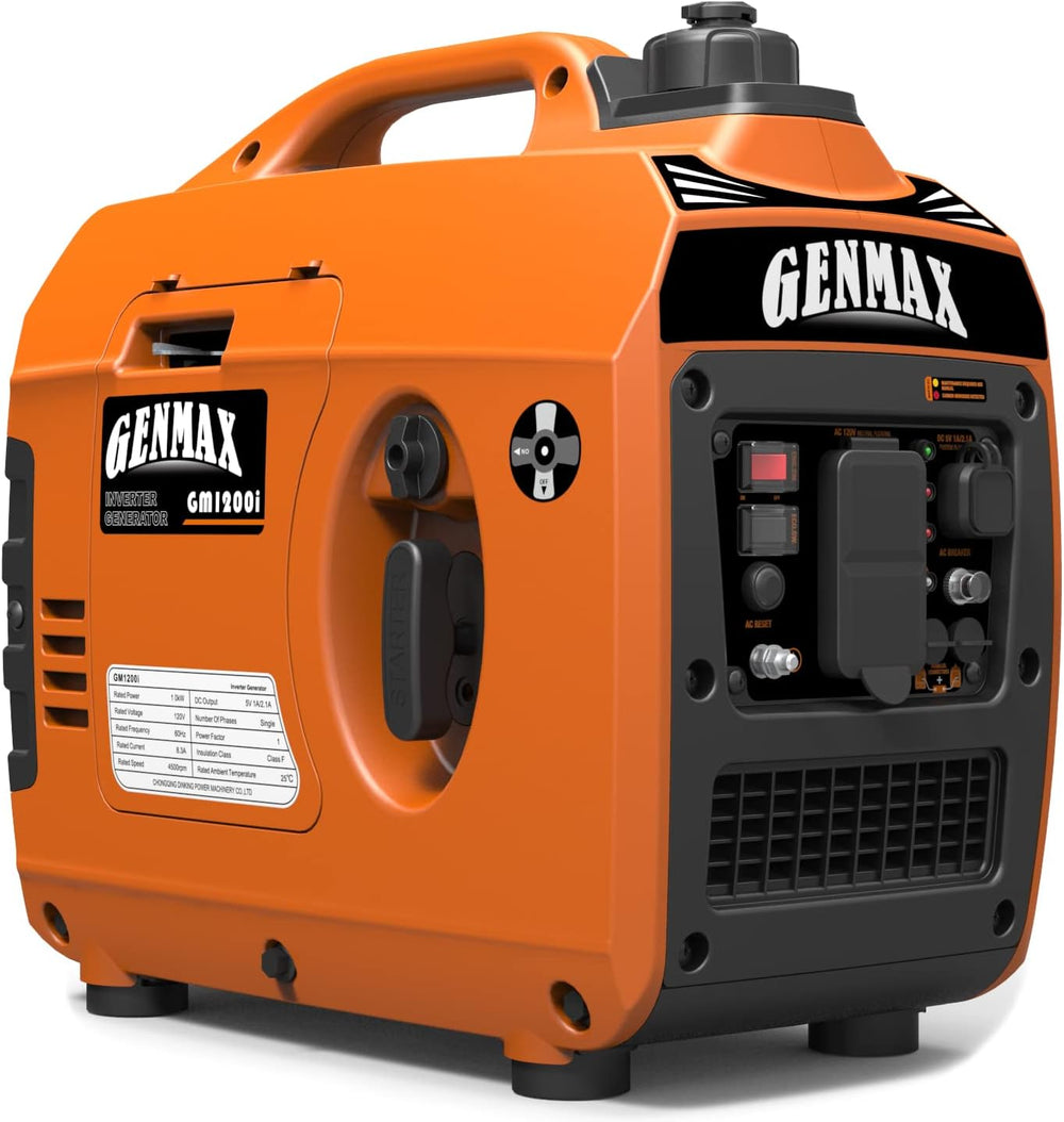 GENMAX Portable Generator，1200W Ultra-Quiet Gas Engine, EPA Compliant, Eco-Mo...