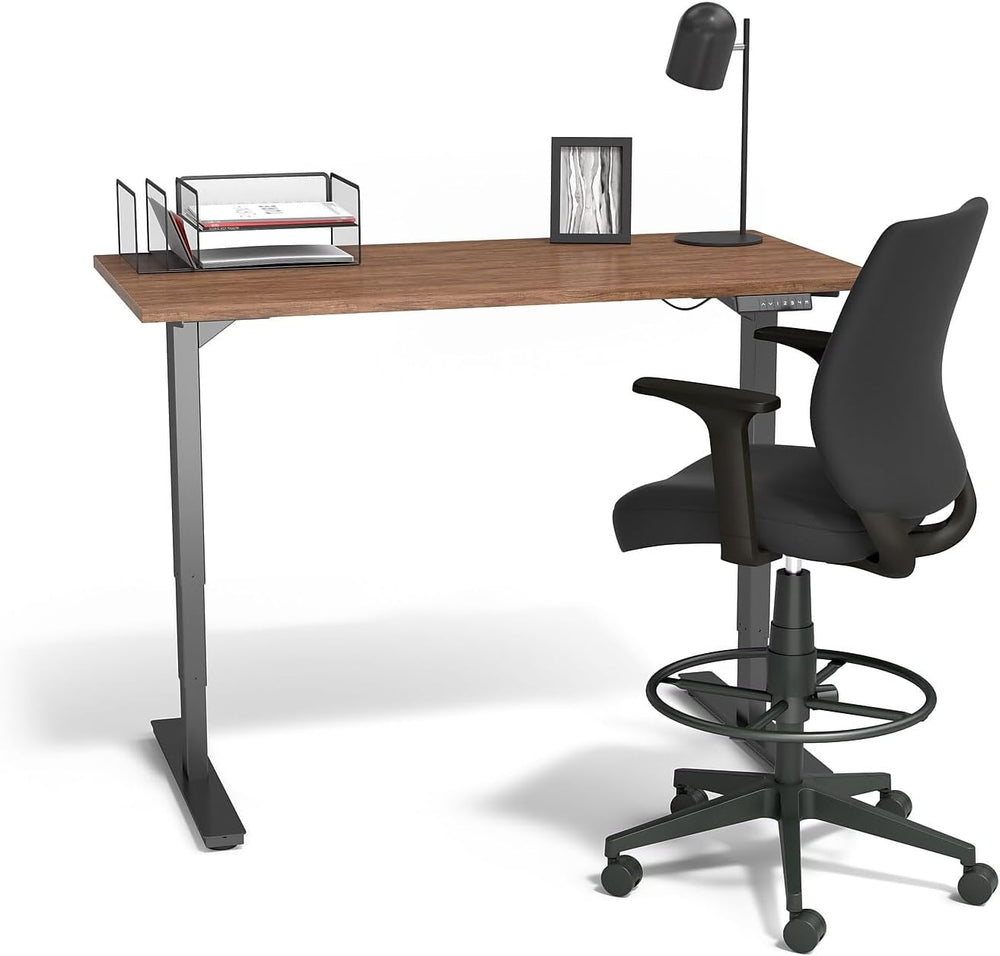 Staples Drafting Stool, Fabric, Black, with Footrest