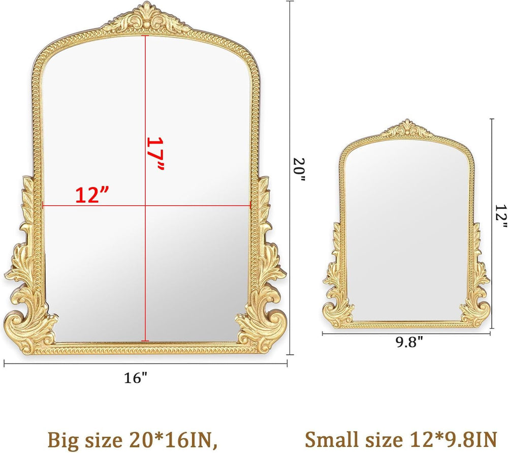 Vintage Small Arched Mirror, 17"x 12" Wall Mounted Tabletop Vanity ...