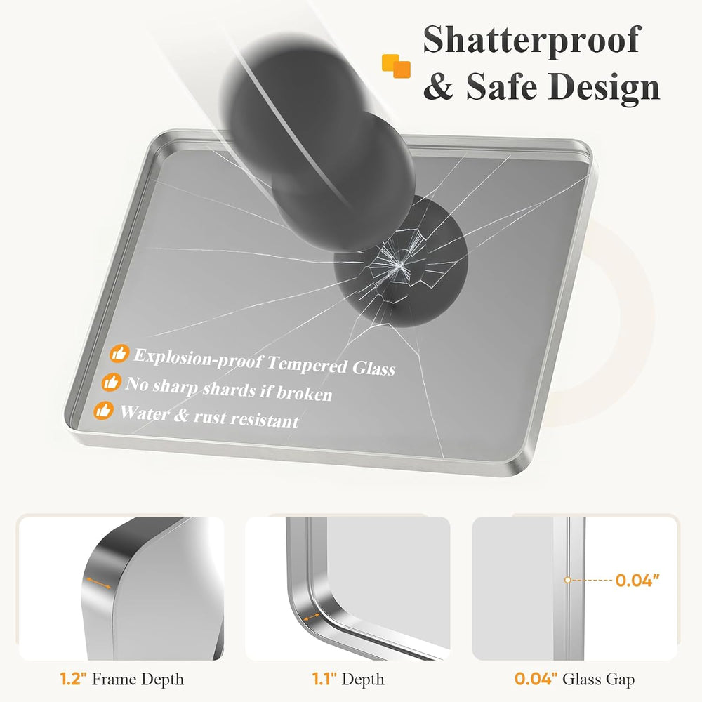 Sweetcrispy Bathroom Mirror 30x22 Inch, Vanity Mirror for Wall