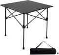 Byliable Square Camping Table Folding Adjustable Height Camp Table, Black