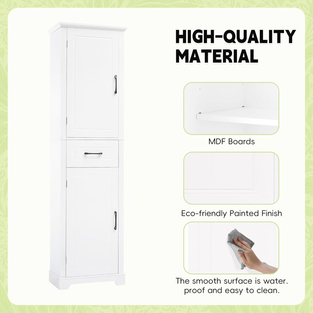 Favfurish 72" Tall Narrow Bathroom Storage Cabinet with 2 Doors & Dr...