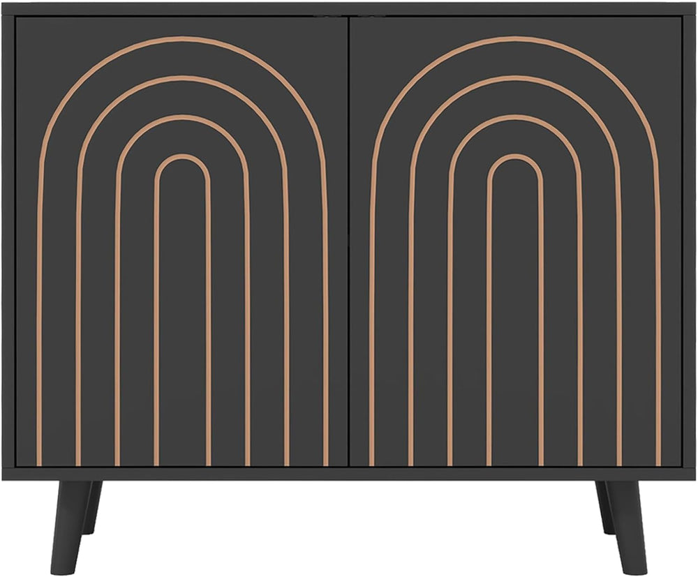 weselon 63" Sideboard Buffet Cabinet Set of 2, Modern Accent Cabinet wit...