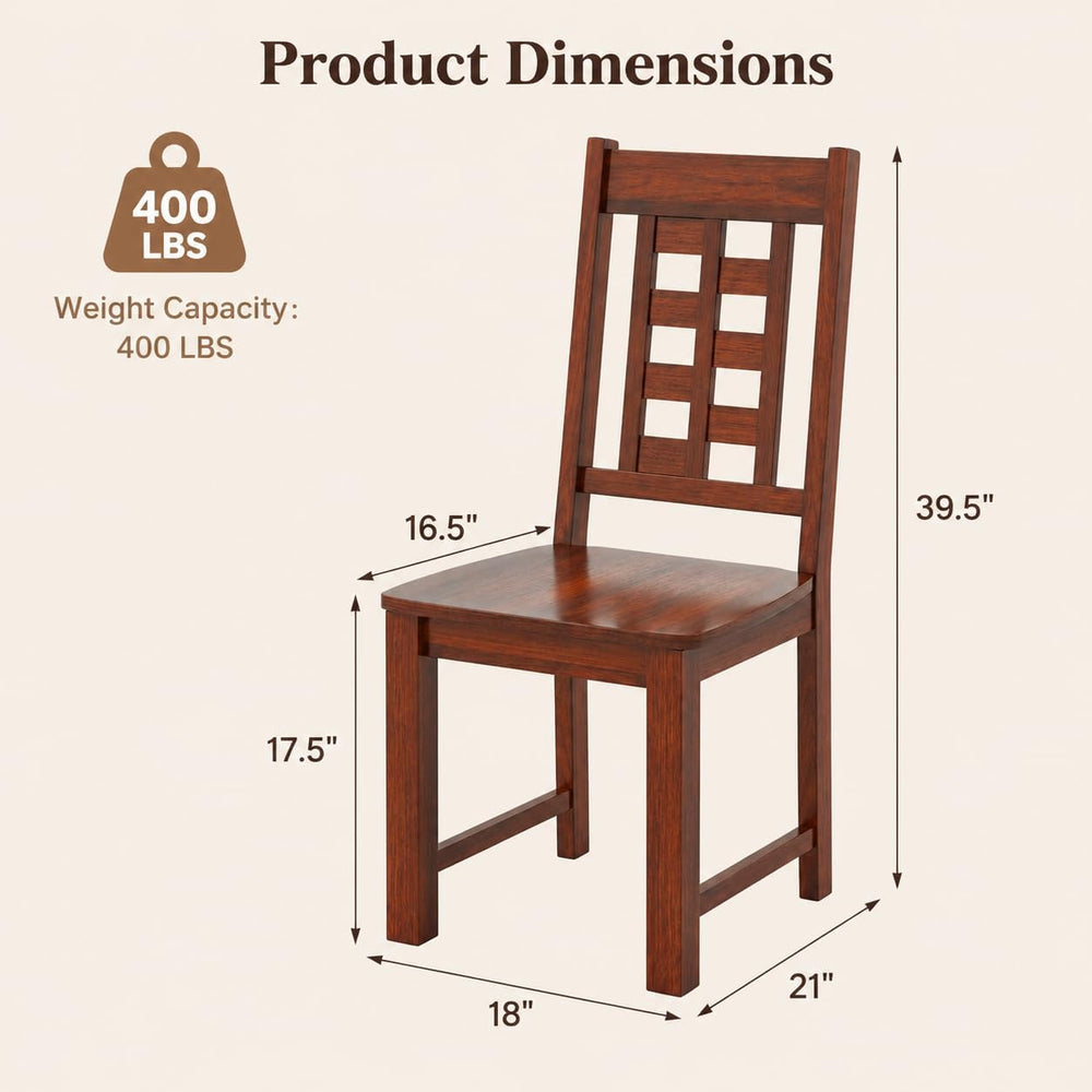 POWERSTONE Wood Dining Chairs Set of 4, Heavy-Duty Kitchen Chair