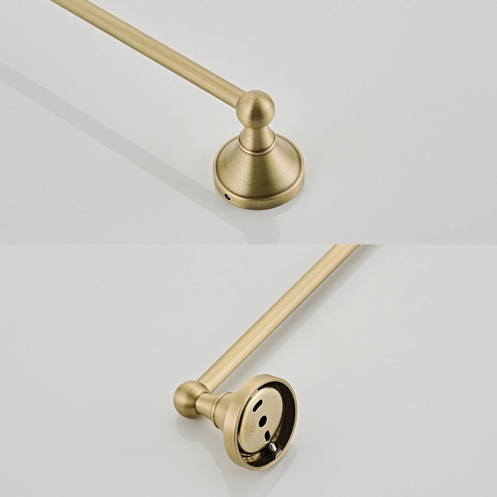 Flybath 20 Inch Towel Bar Brushed Brass Antique Wall Mount for Bathroom
