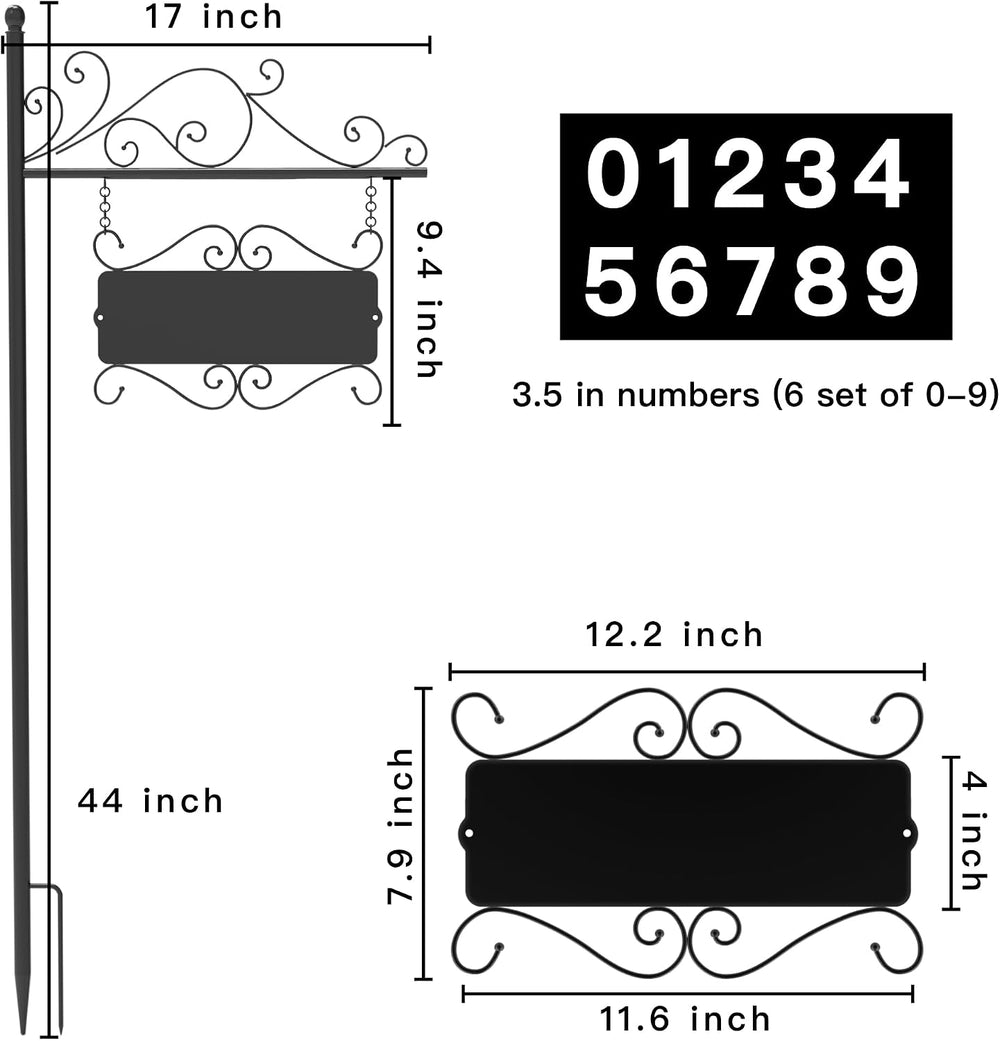 Metal Address Plaque,Double-Sided Street House Numbers for Outside