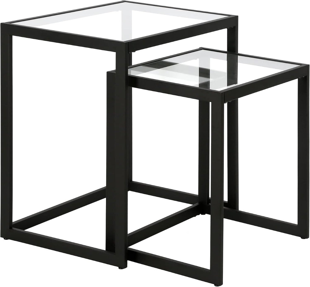 Henn&Hart 22" Side Table, Nightstand, End Table, Black