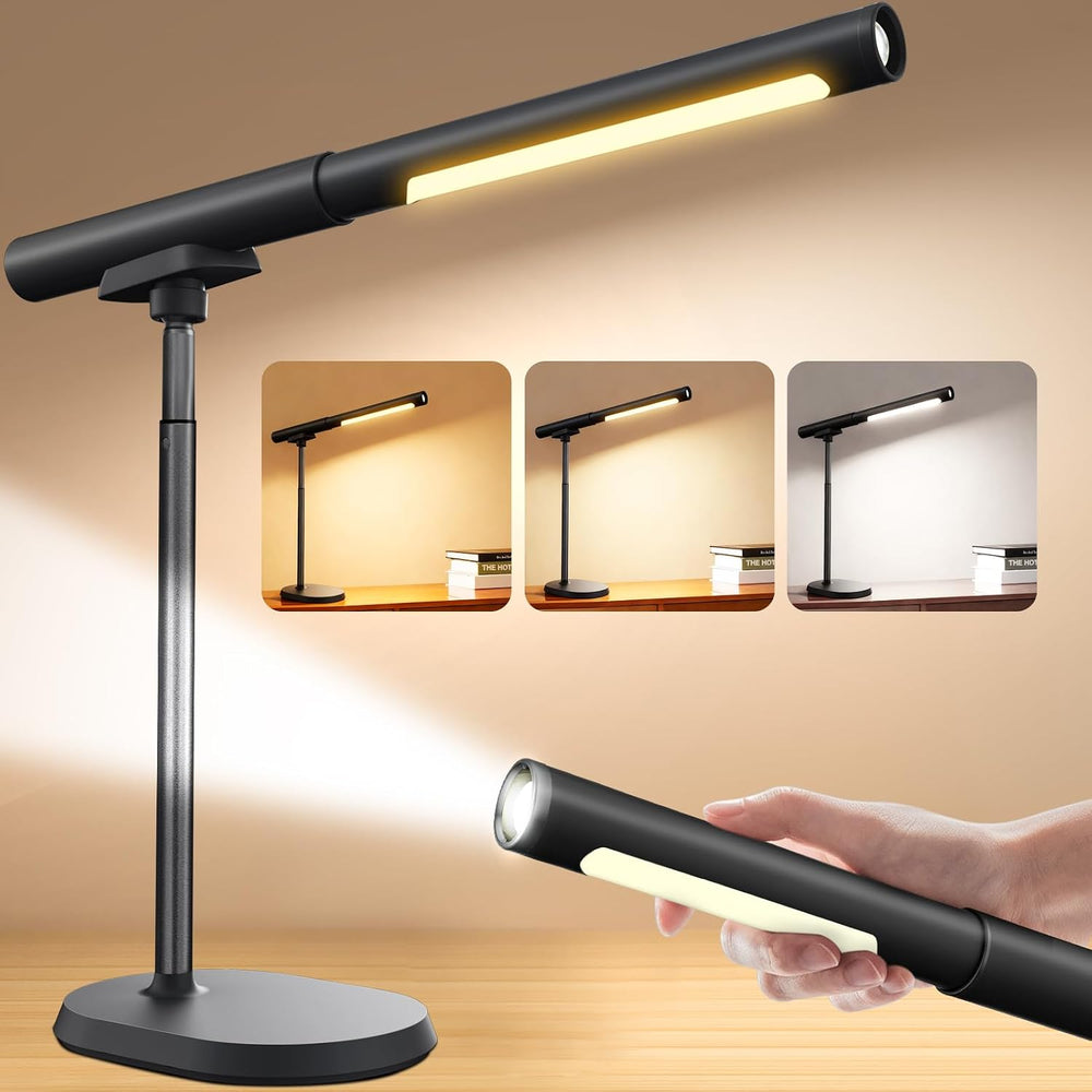 Cordless Desk Lamp, Magnetic LED Table Work Light with Dimmable Brightness