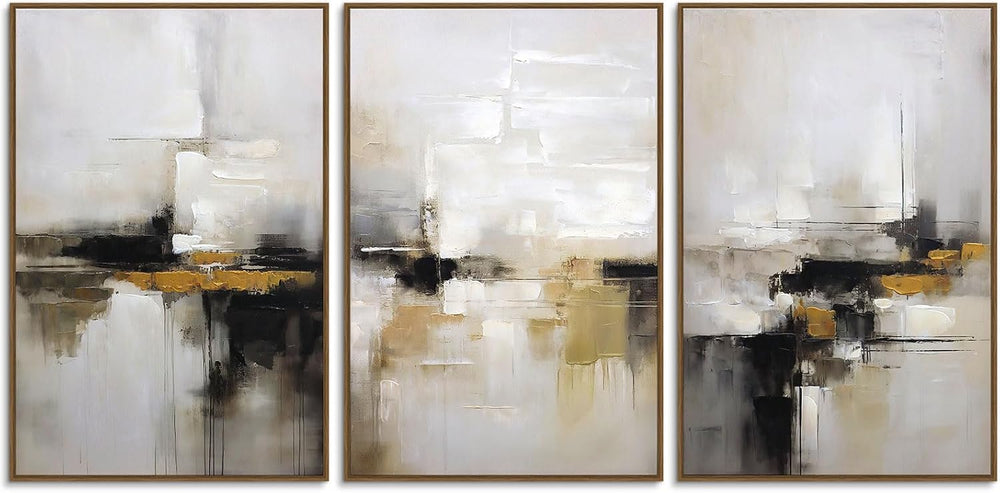 Zessonic Neutral Abstract Landscape 3D Textured Modern Wall Art,24"x36&q...