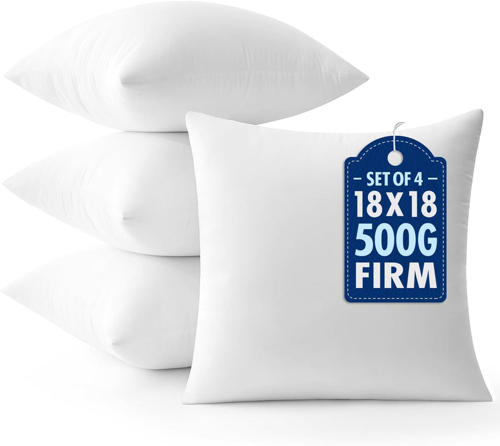 MIULEE 18x18 Throw Pillows Inserts 4 Pack, Decorative Pillows for Couch Bed