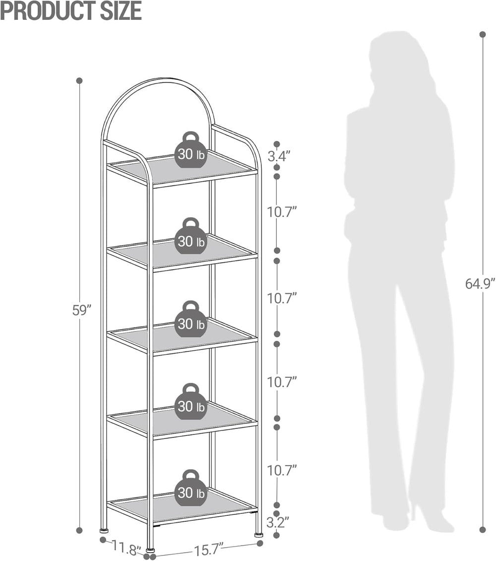 Hzuaneri Bookcase Bookshelf, Tempered Glass Bookshelves