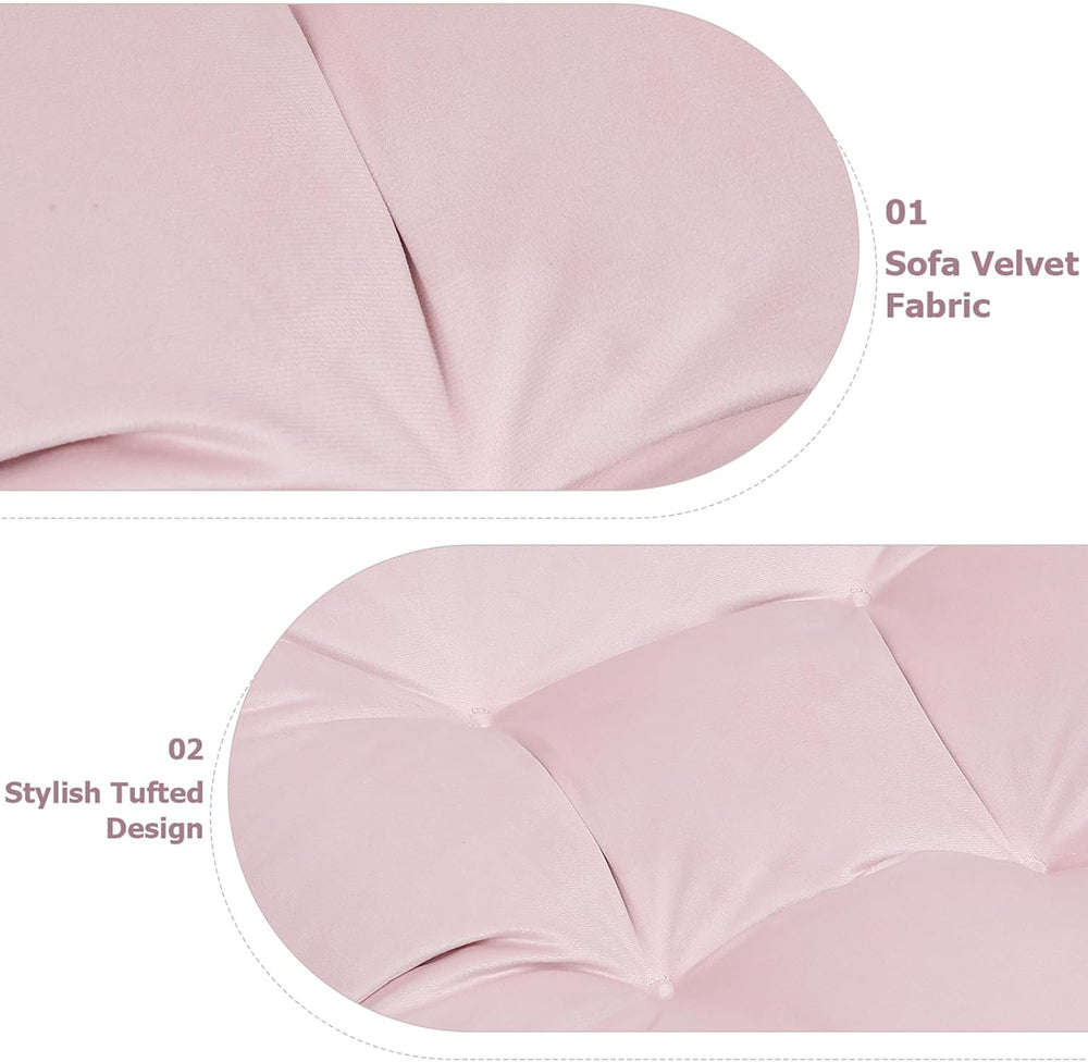 5PCS Velvet Glider Rocker Replacement Cushions, Light Pink