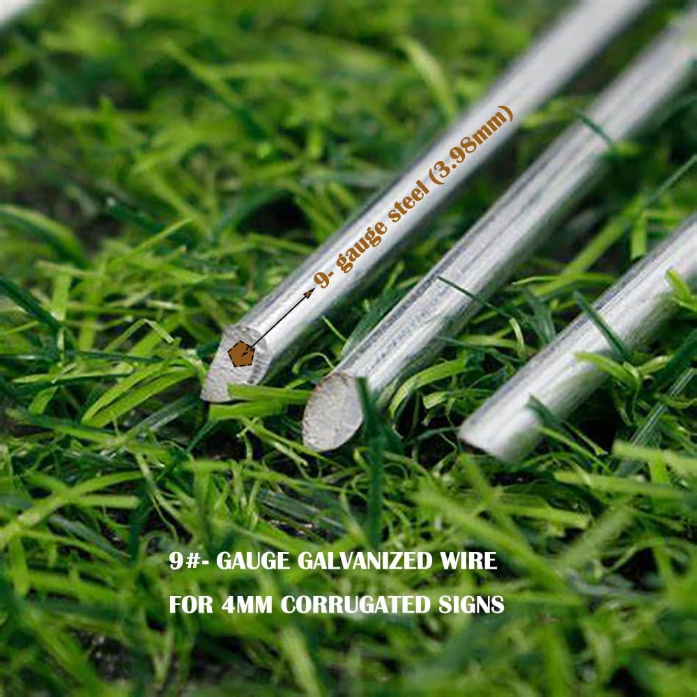 50 Pack H Frame Wire Stakes 30 x10 inch 9 Gauge Galvanized Wire -Yard Sign St...
