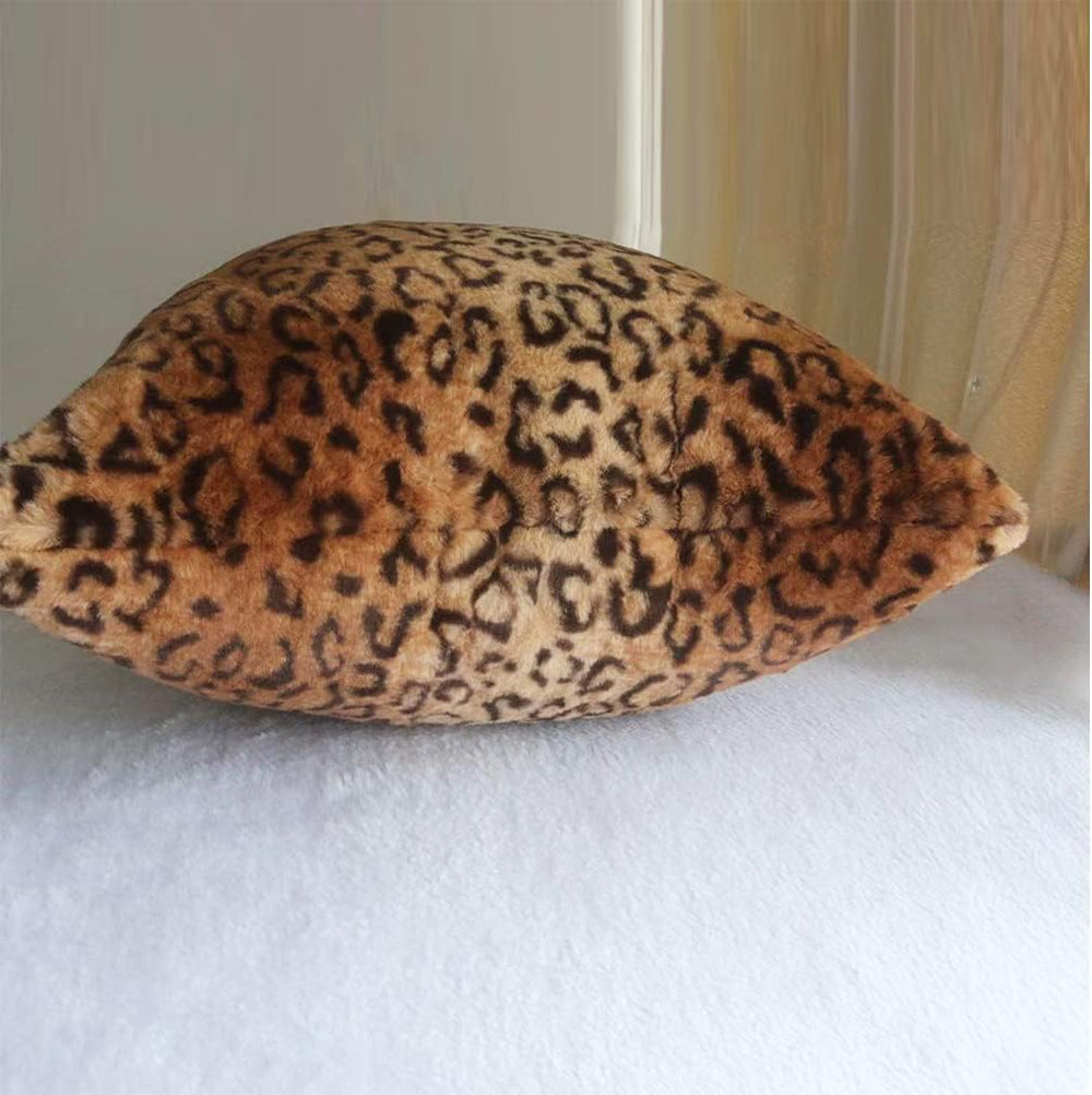 Faux Fur Throw Pillows Decorative Square Couch Pillow Covers 18x18 Brown