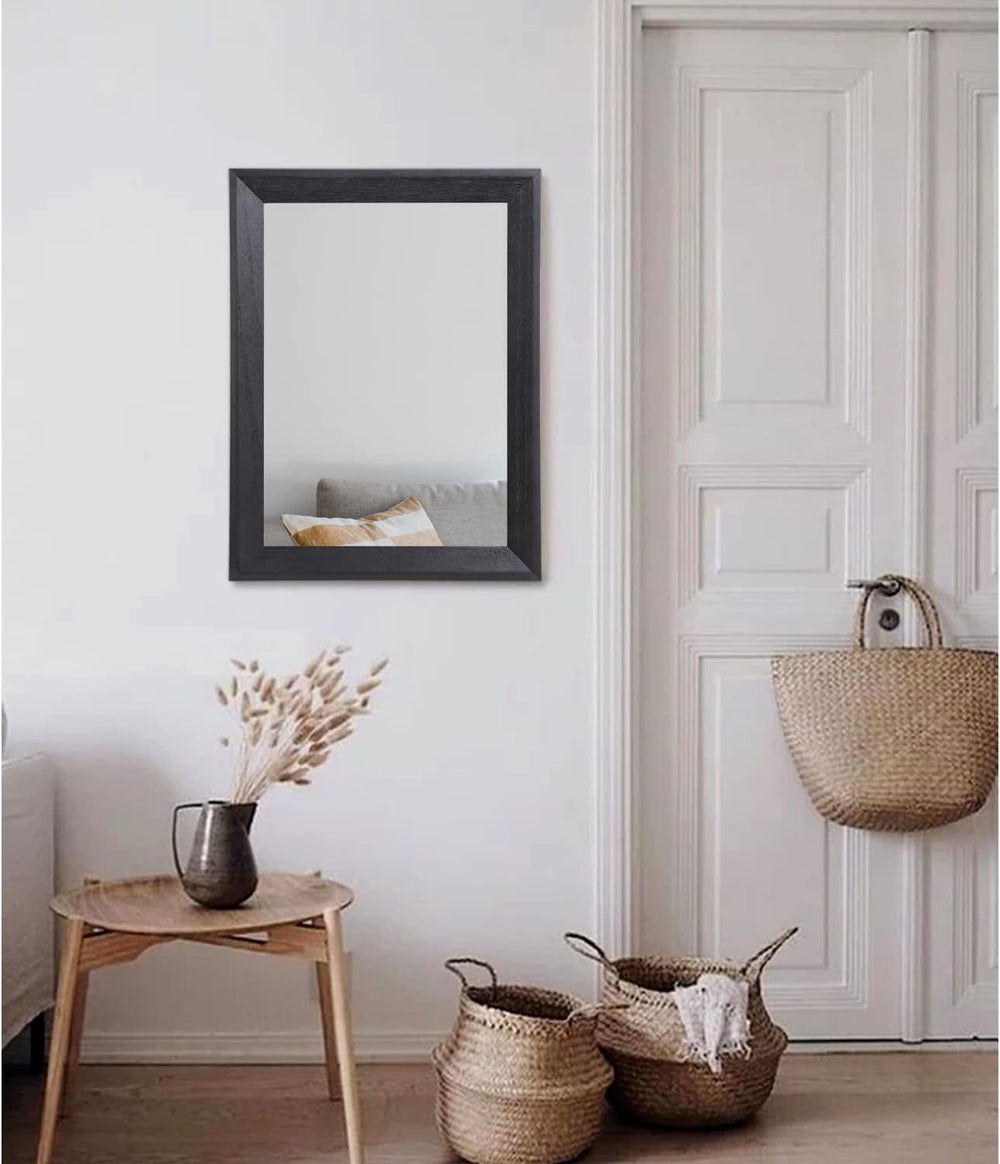 AAZZKANG Black Mirrors for Wall Rectangle Wood Framed Large