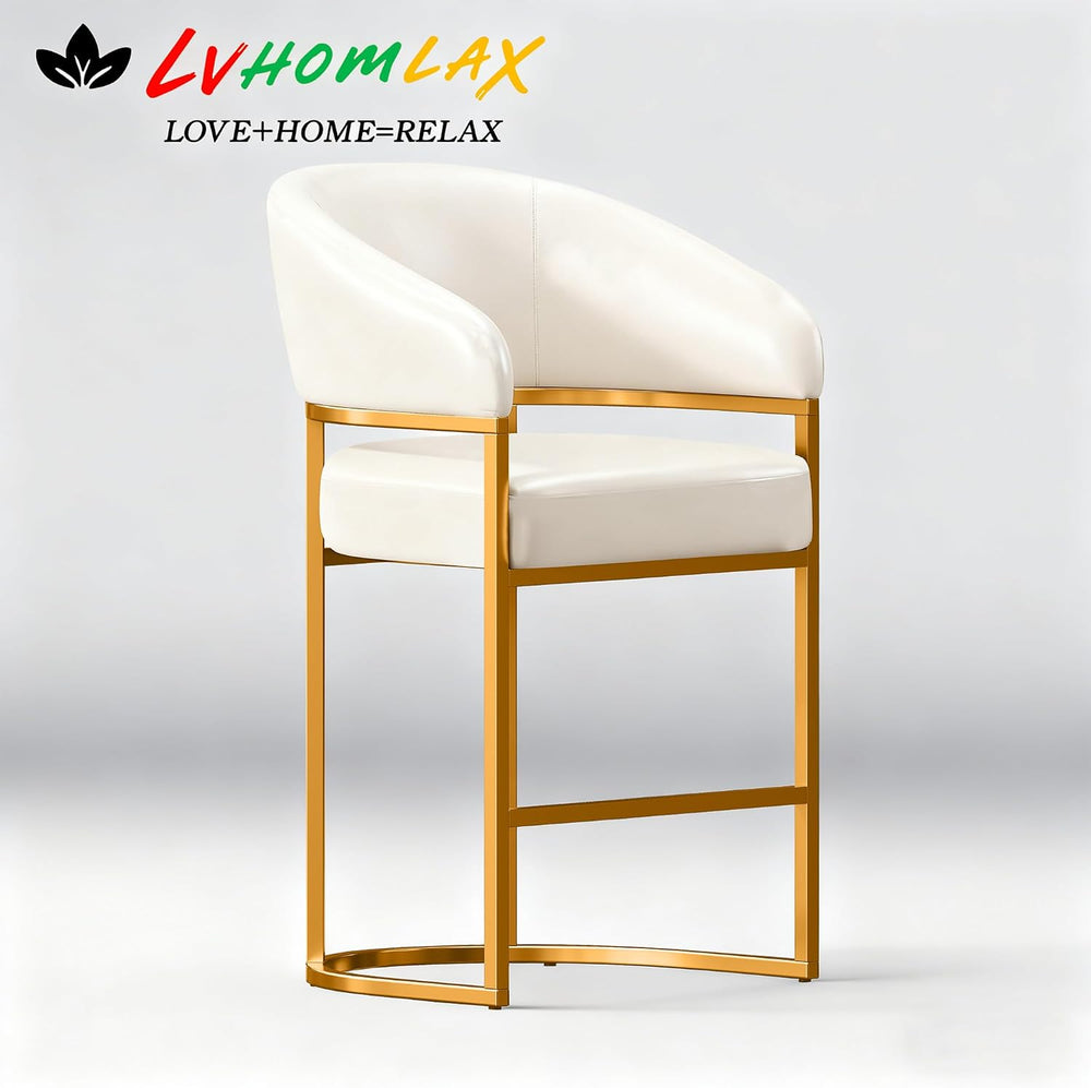 Modern Counter Height Bar Stools,Bar Stools Set of 4,Faux Leather Upholstered...