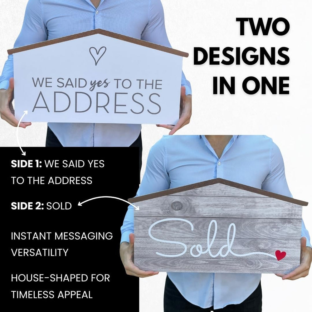 Labend Home 24" Large Sold Sign House-Shaped - Double-Sided Sold/Said Ye...