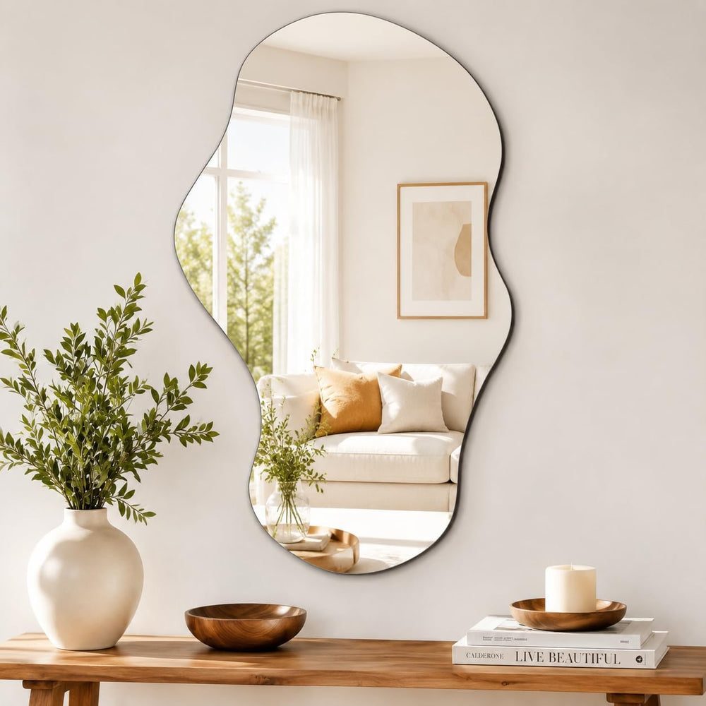 PERFNIQUE Irregular Wall Mirror Asymmetrical Mirror, 43''x24''...