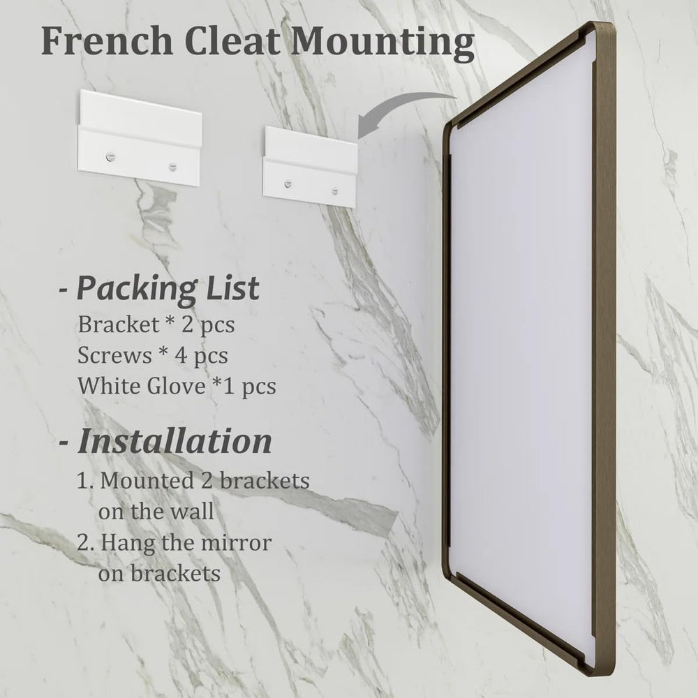 24x30 Inch Brushed Bronze Bathroom Mirror for Wall
