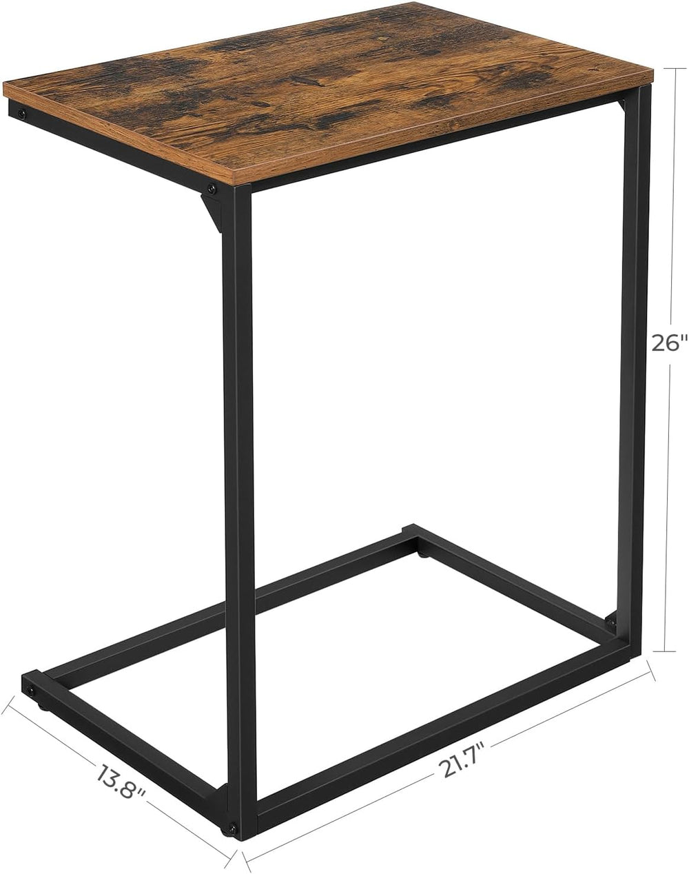 VASAGLE C Shape End Table for Couch or Sofa, Industrial Small Side Table