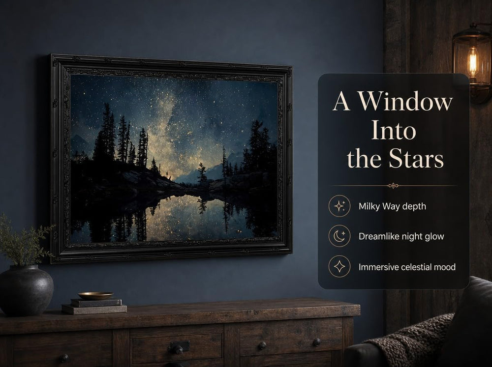 EIDHFBFJ Gothic Landscape Framed Wall Art, Moody Dark Forest Wall Decor