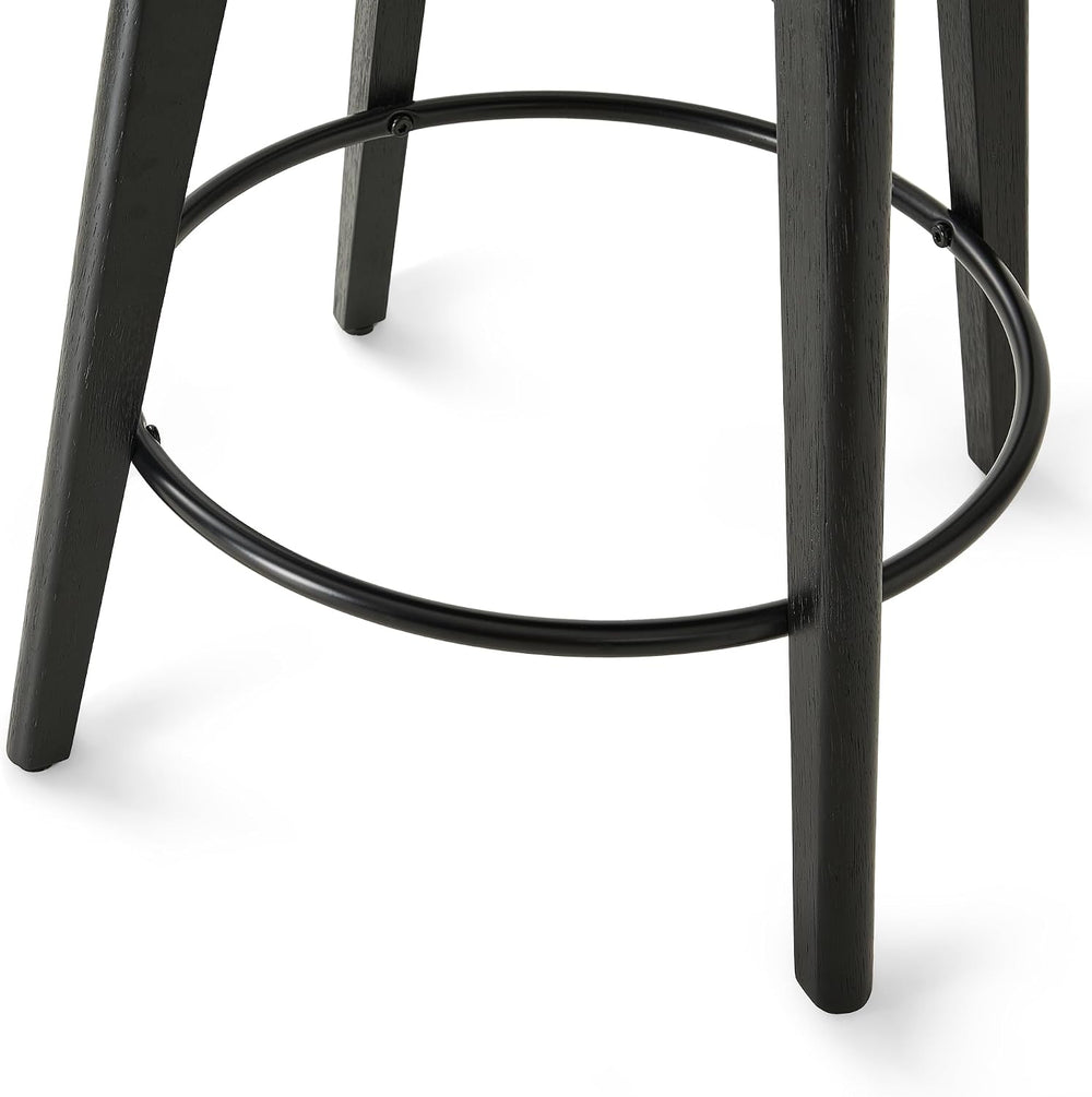 26" Counter Height Swivel Bar Stools, Set of 2, Black