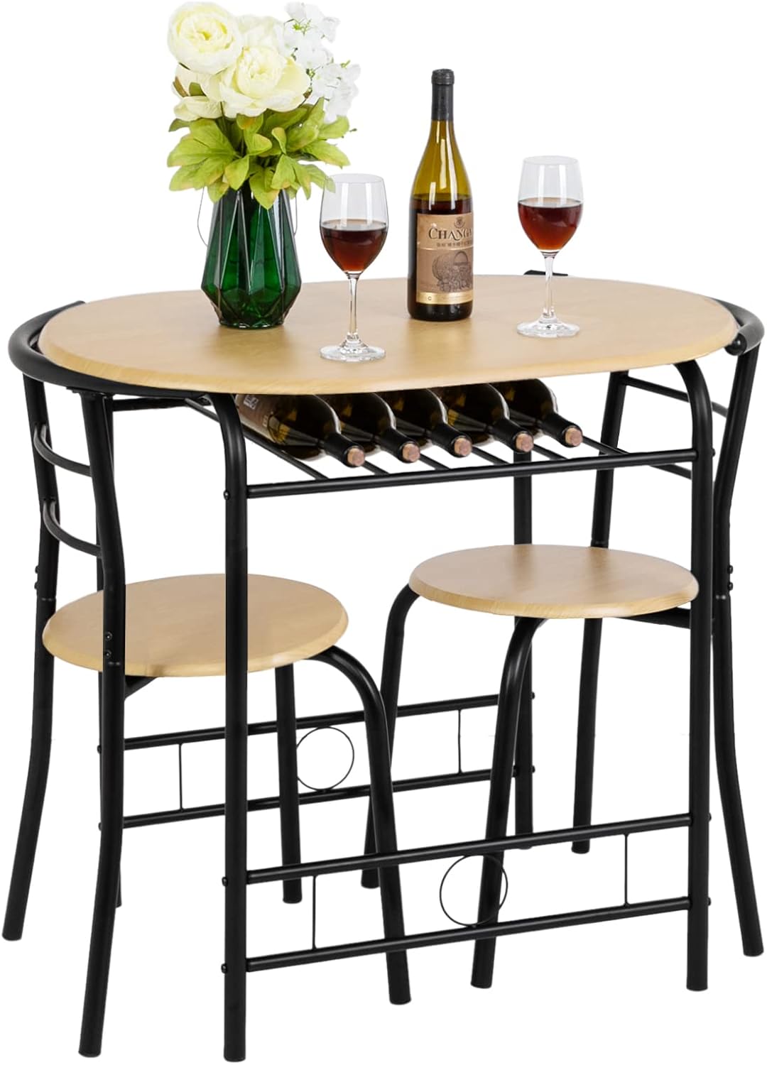 vingli 3 piece dining set,small kitchen table set shown in use