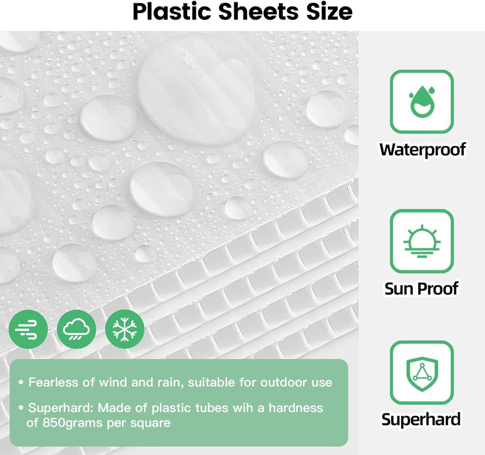 24x36 Inch Corrugated Plastic Board, 4 Pack White Poster Board,