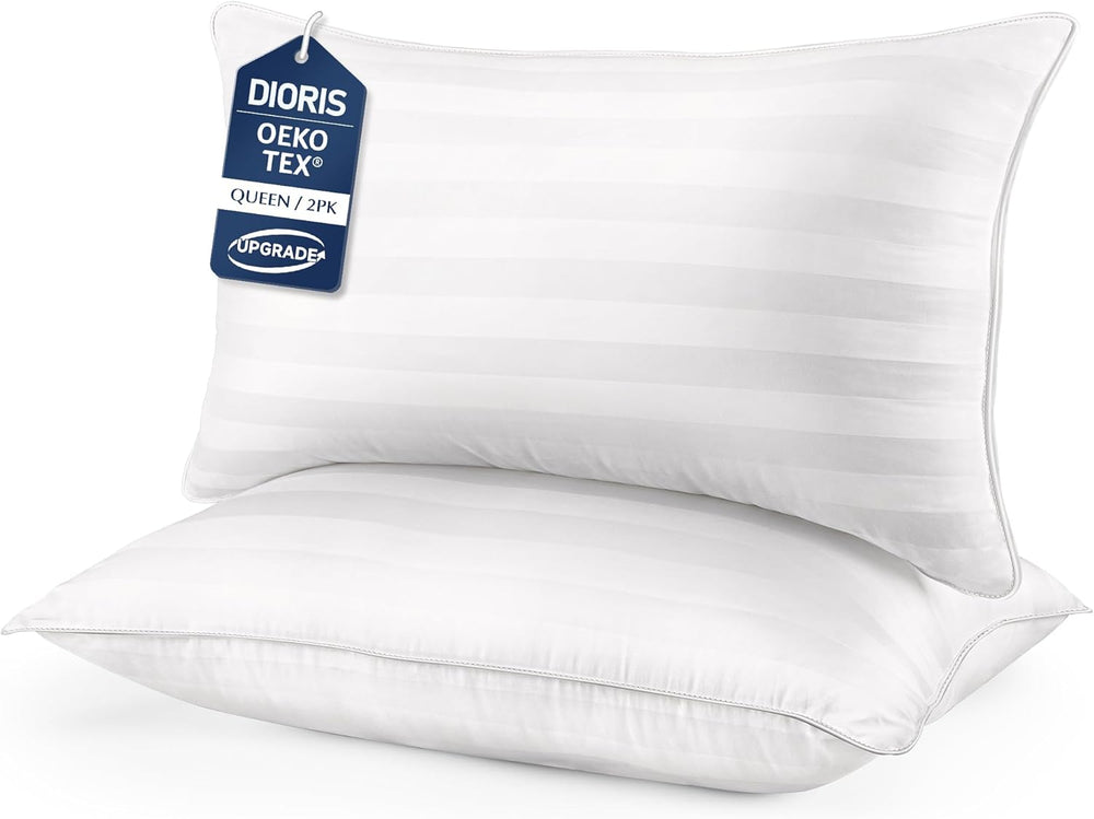 DIORIS King Bed Pillows Set of 2, Luxury Soft Sleeping Pillows