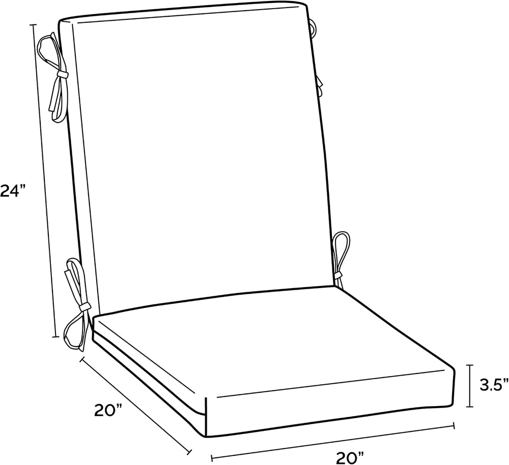 ARDEN Outdoor Dining Chair Cushion, 20 in x 20 in, Weather-Proof, Rain-Proof,...