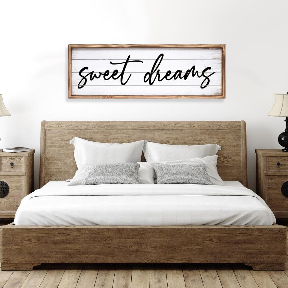 Sweet Dreams Wall Decor Above Bed 42''×15'' Large Bedroom Wal...