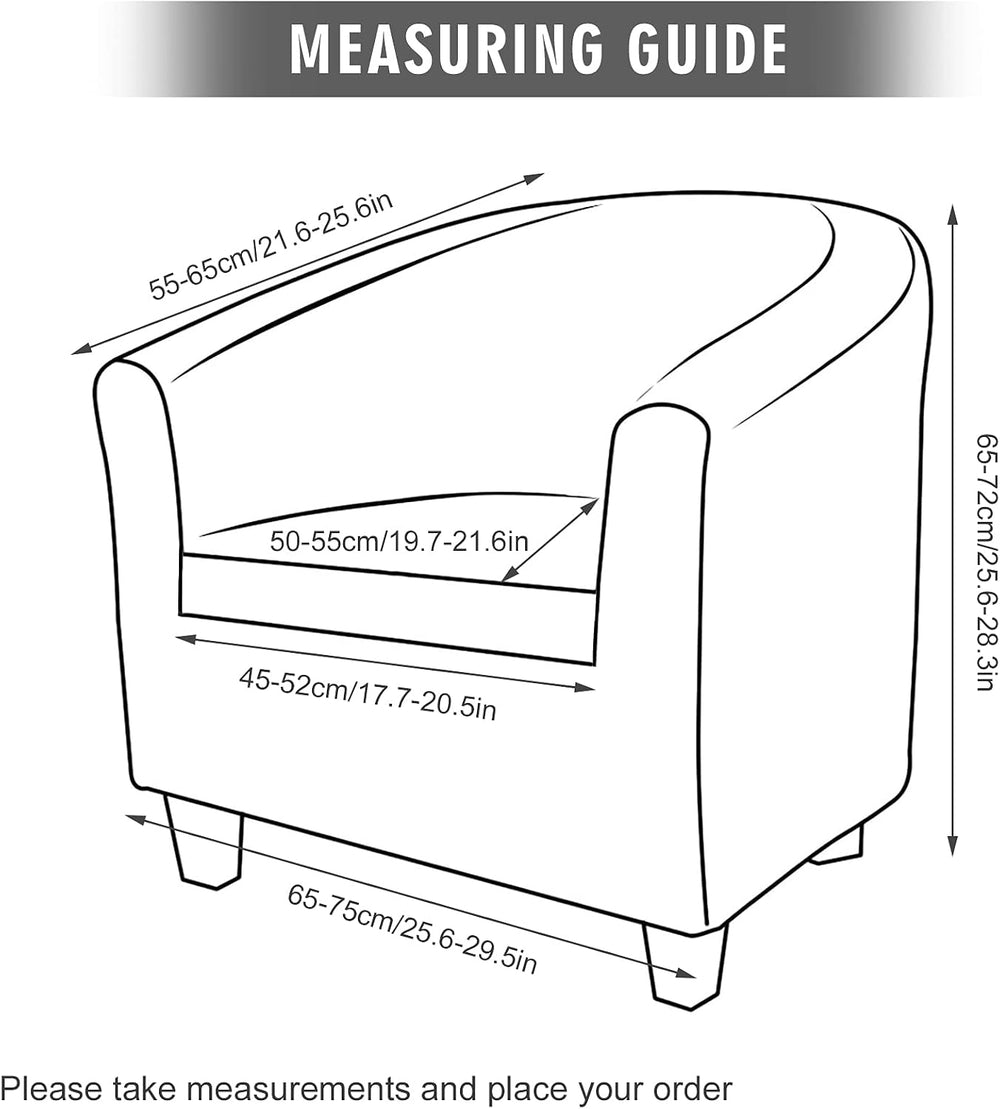 MIFXIN 2 Pieces Velvet Tub Chair Covers with Cushion Cover Stretch Soft Remov...