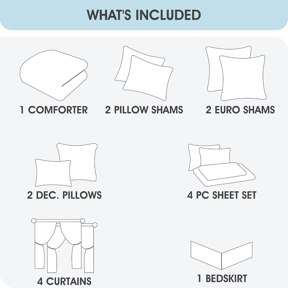 LANCO MODERN LIFESTYLE California King Comforter Set, Grey Bedding Set, Jacqu...
