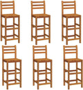 vidaXL Bar Stools 6 pcs Solid Wood Acacia