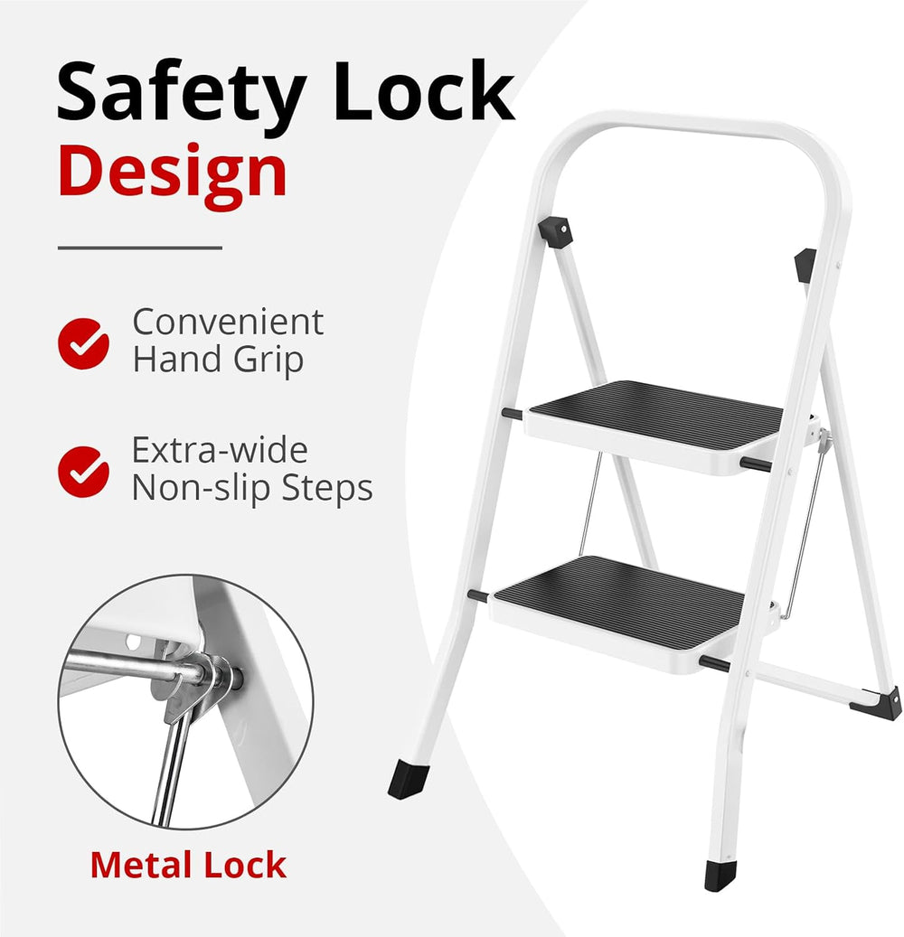 HBTower Step Ladder Folding Step Stool for Adults with Anti-Slip Pedal,330 lb...