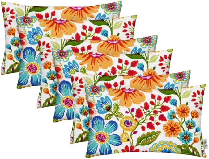 RSH DECOR: 6-Pack Pillow Set | 20" x 12" Lumbar Support Pillows | A...