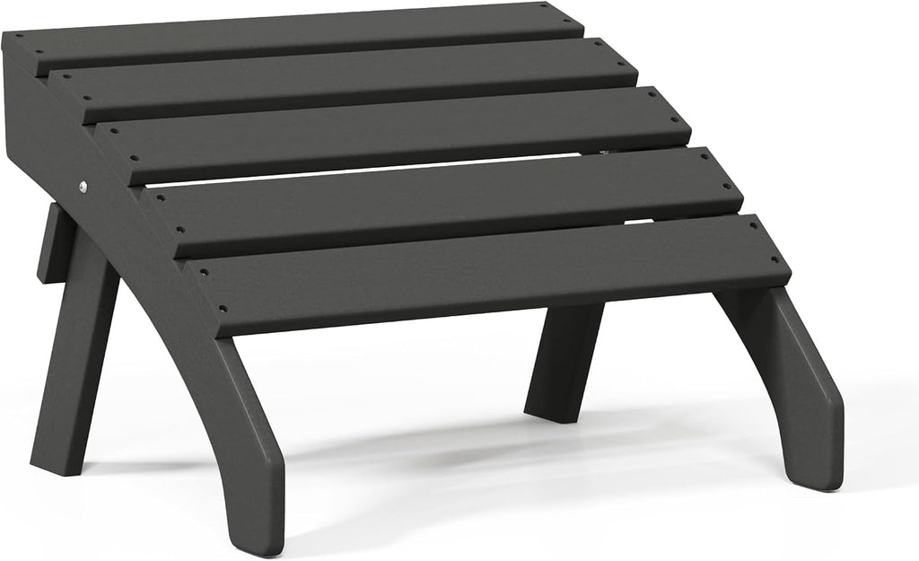 WestinTrends Dylan Outdoor Patio HDPE Adirondack Ottoman Footrest, Gray