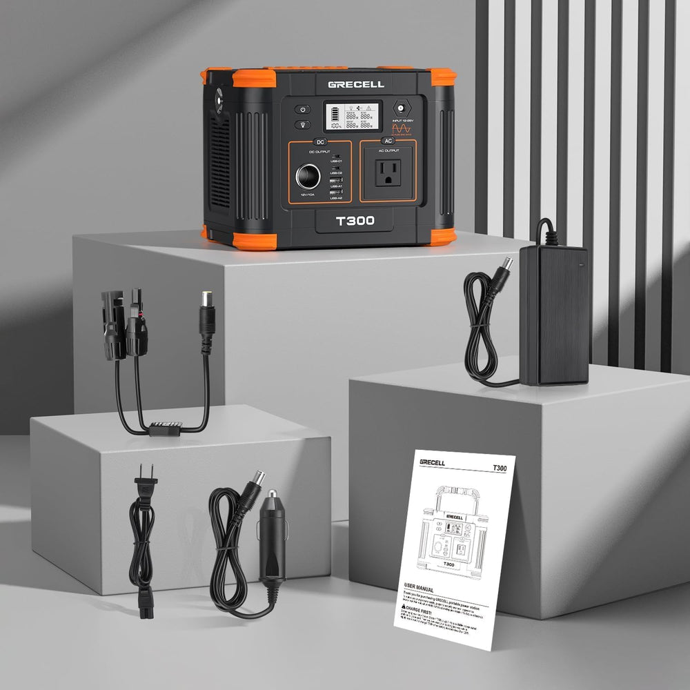 Portable Power Station 330W, GRECELL 230.88Wh Solar Generator