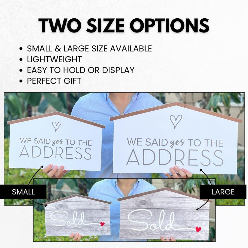 Labend Home 24" Large Sold Sign House-Shaped - Double-Sided Sold/Said Ye...