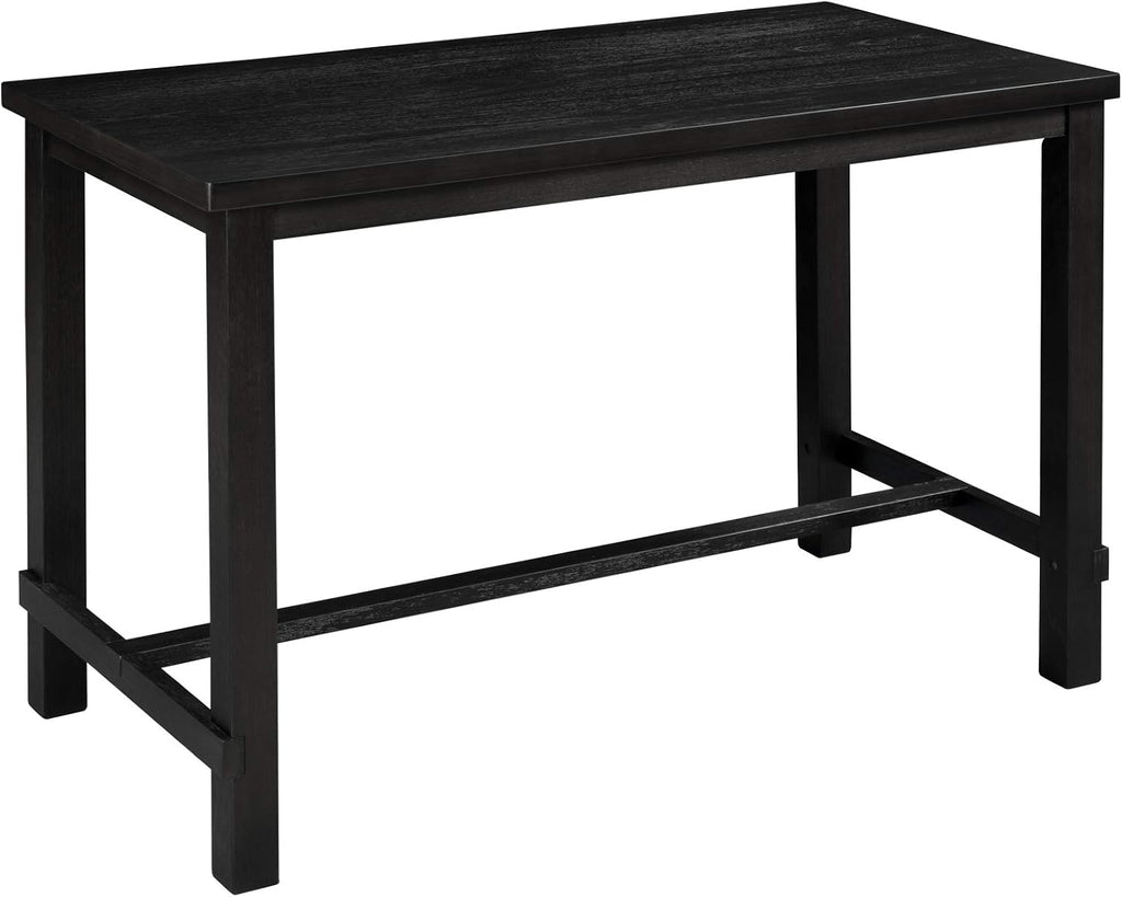 Harper & Bright Designs 5-Piece Counter Height Dining Set, Classic Elegant Table and 4 Chairs in Espresso and Beige