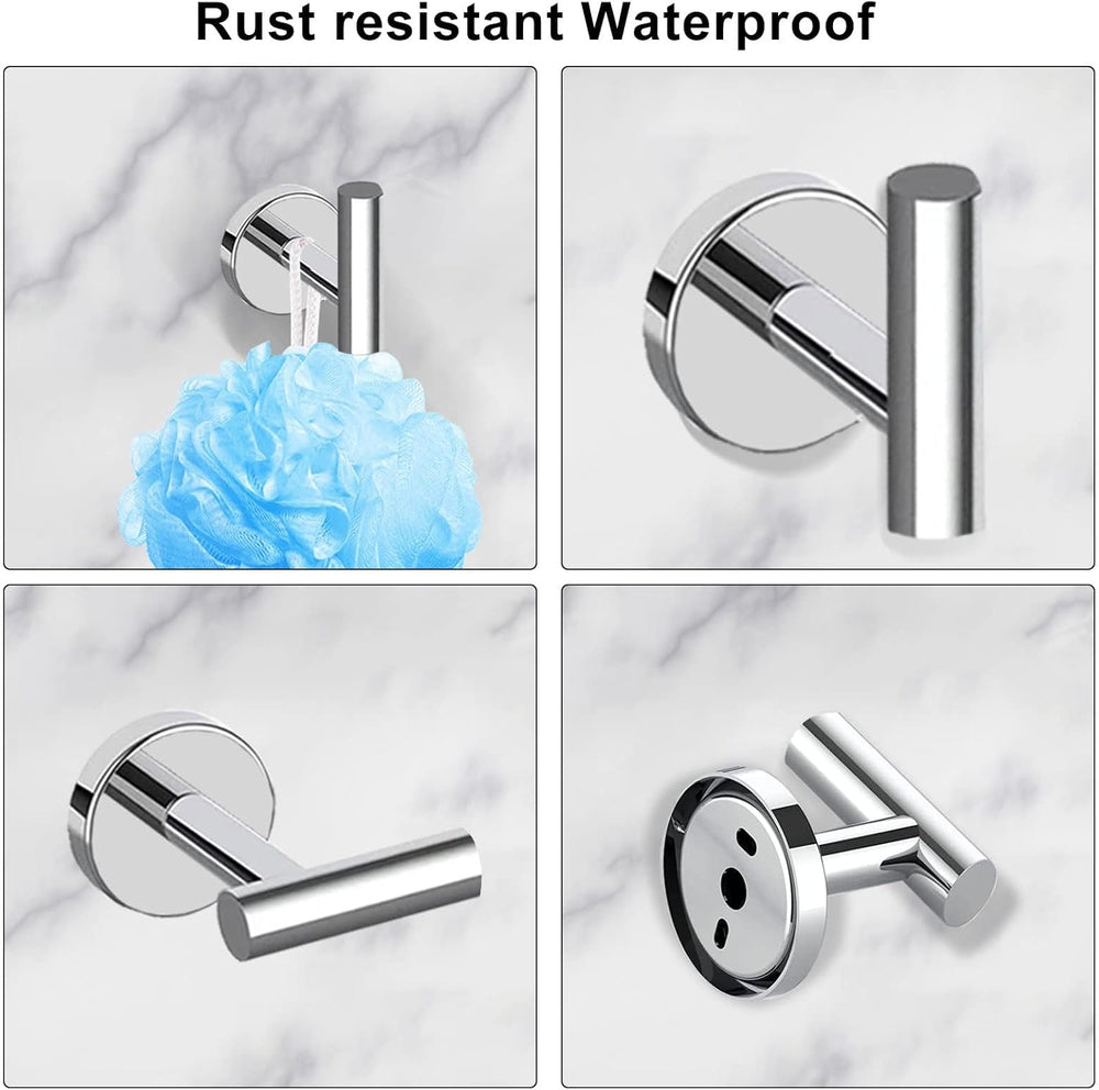 Cilee 10 Piece Chrome Bathroom Accessories Set, 24 inch Towel Bar Set